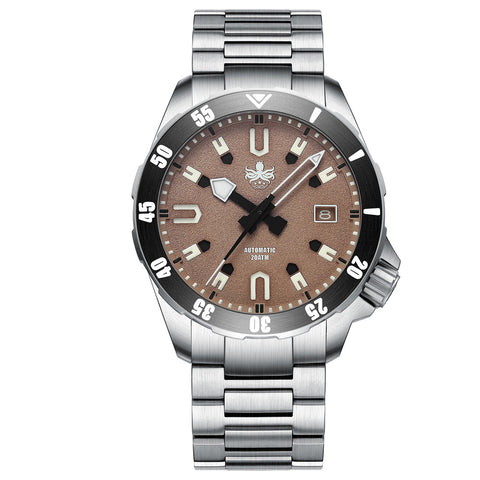 PHOIBOS APOLLO TITANIUM PY031E 200M Automatic Diver Watch Brown