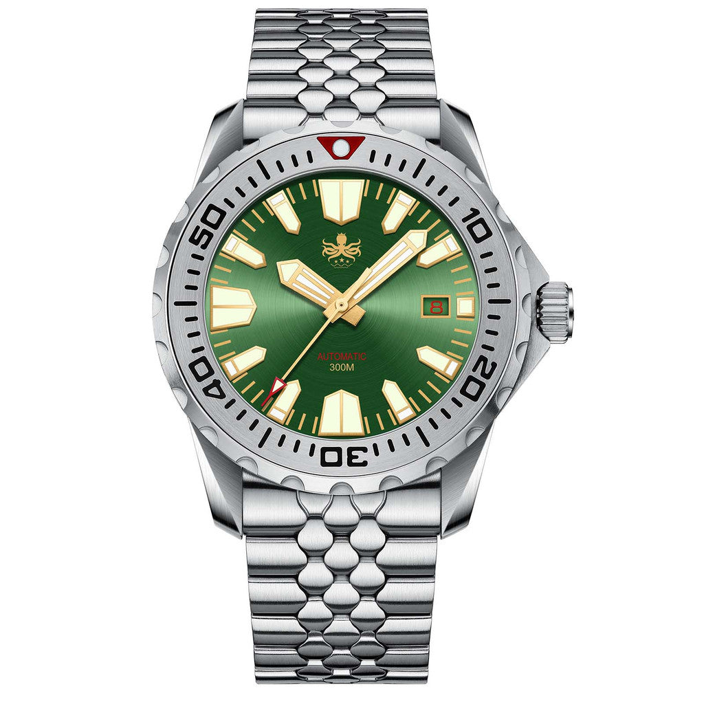 PHOIBOS KRAKEN 300M Automatic Dive Watch PY033A Green