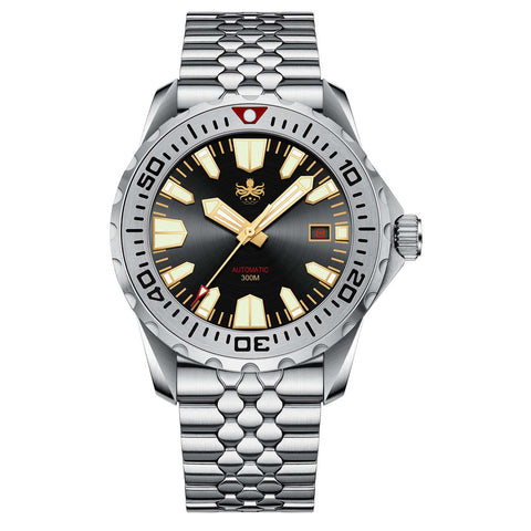 PHOIBOS KRAKEN 300M Automatic Dive Watch PY033D Black&Gold