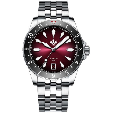 PHOIBOS Voyager 200M Automatic Diver Watch PY035D Red